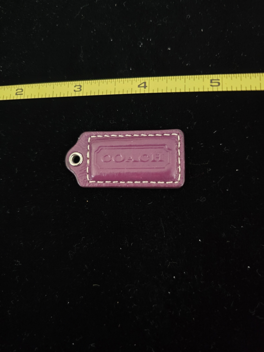 COACH Pink Leather Bag Tag Charm